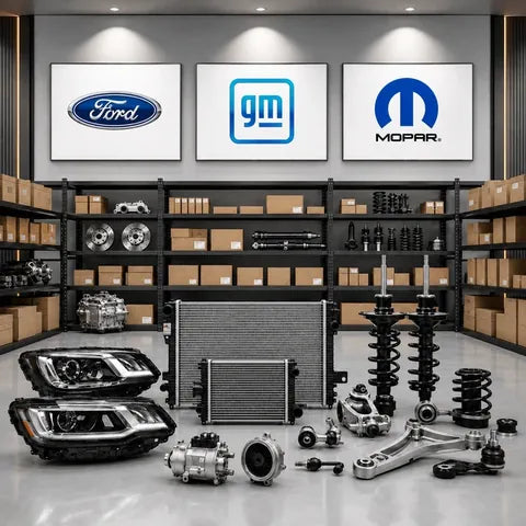 Genuine OEM American car parts including body, mechanical and cooling components