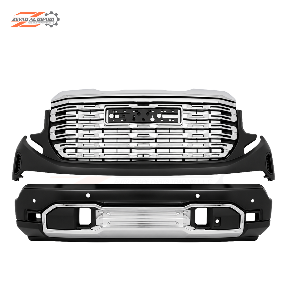 Aftermarket Denali-Style Front Grille and Bumper Kit for GMC Sierra 2022–2025