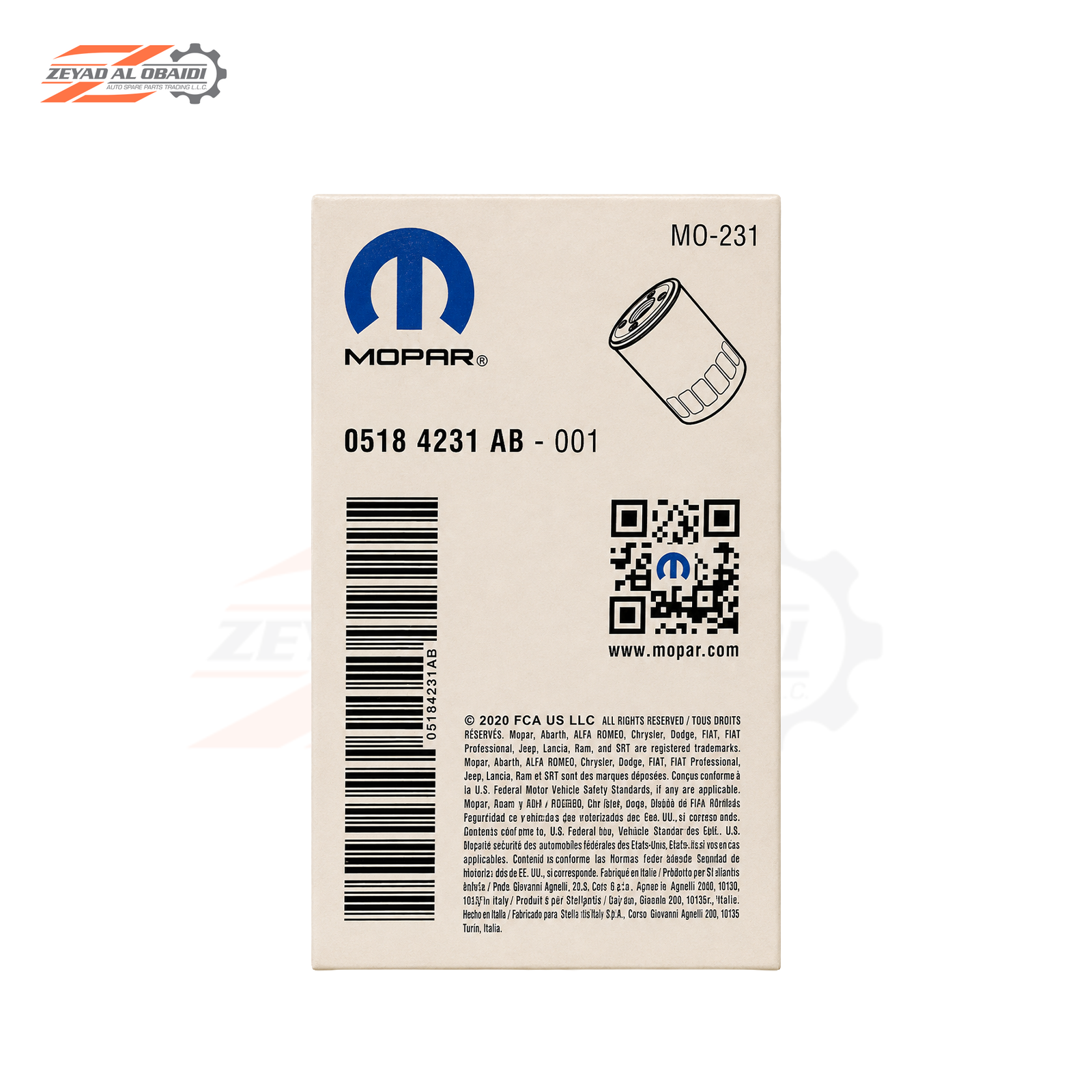Genuine Mopar Engine Oil Filter 3.7L V6