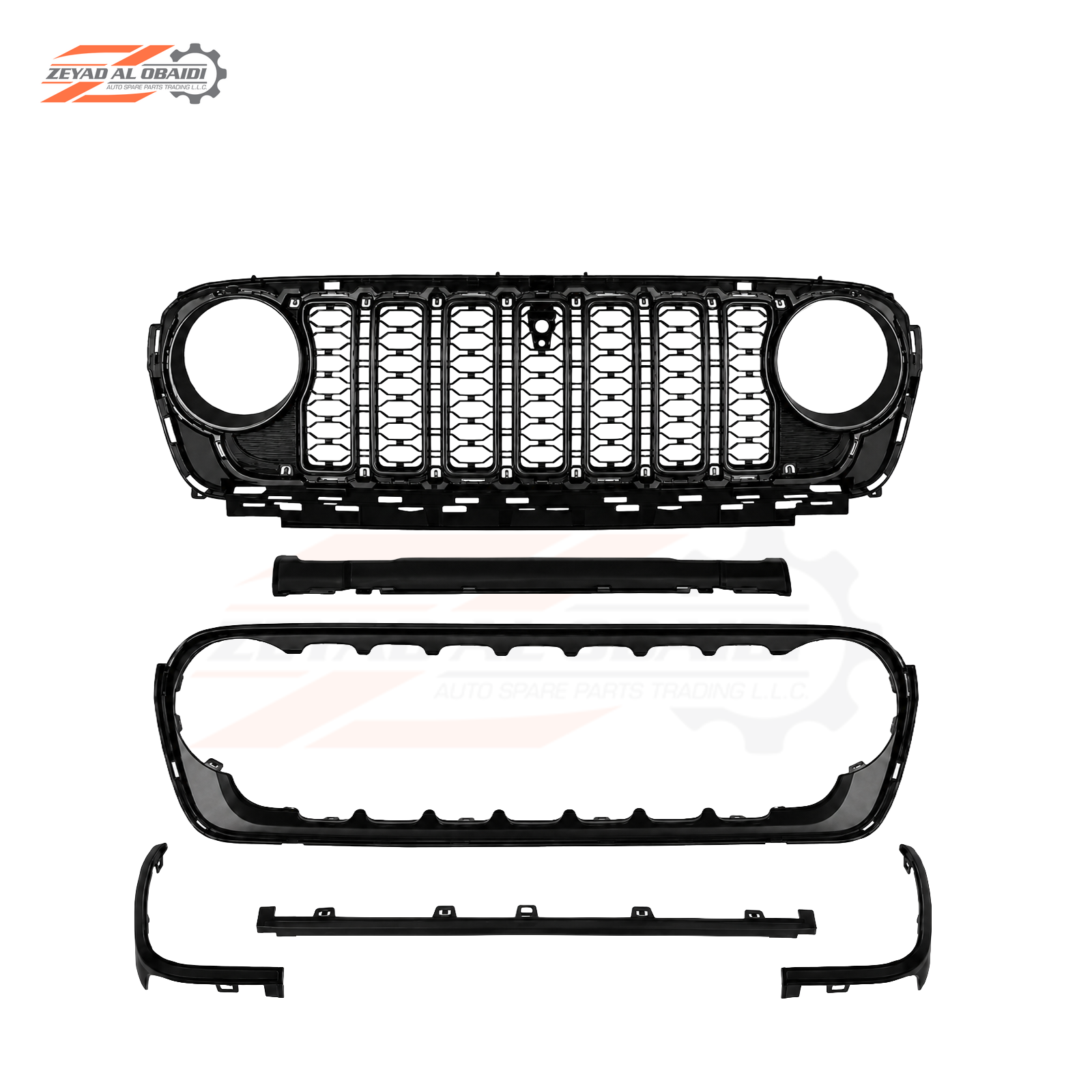Aftermarket Front Grille 2024 Style for Jeep Wrangler JL / Gladiator JT 2018–2026