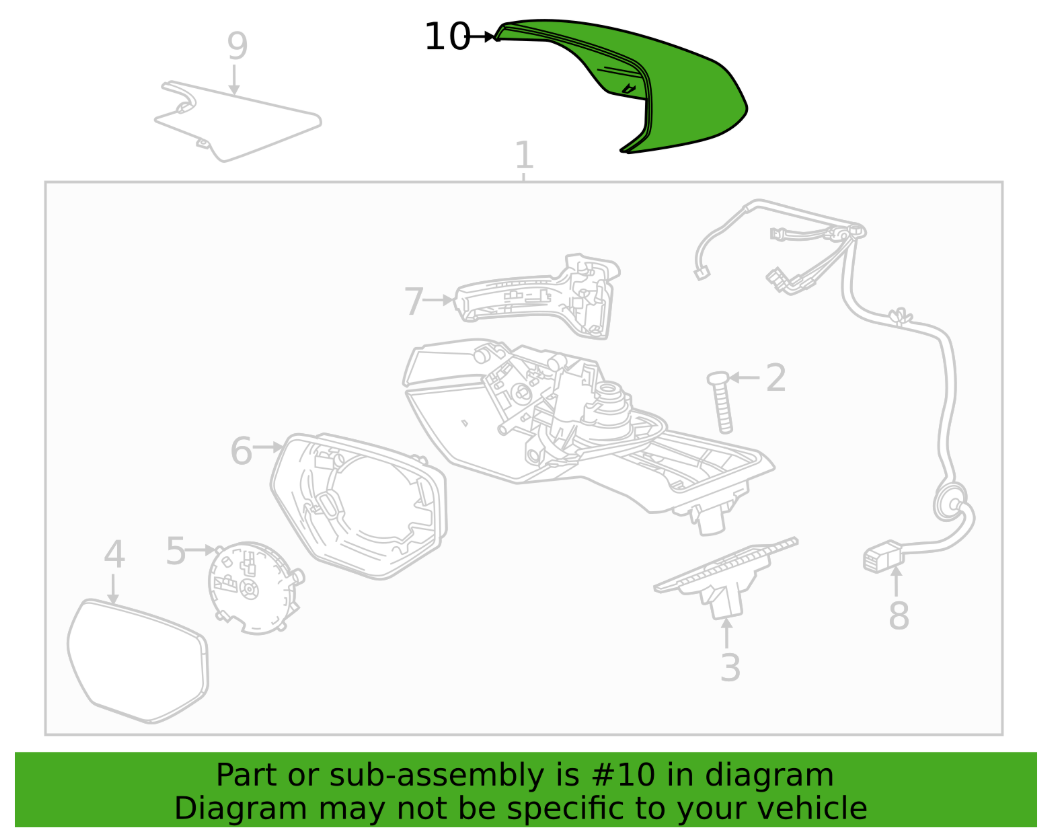 Genuine OEM Mirror Cover Right for Chevrolet Corvette C8 2020–2026