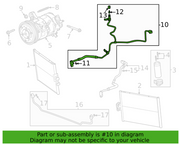 Genuine OEM Air Conditioning Condenser and Evaporator Hose for Chevrolet Corvette C8 2020–2026