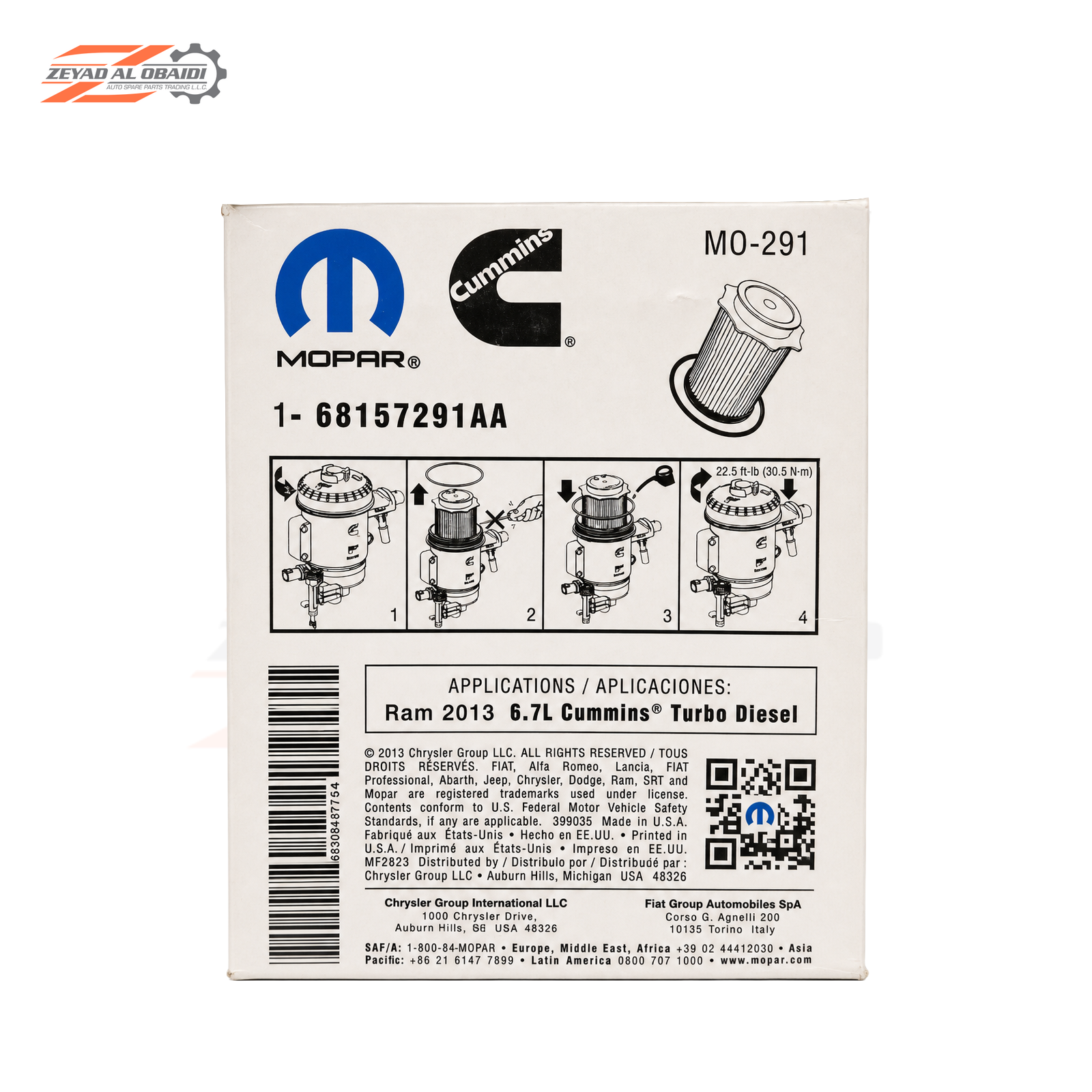 Genuine Mopar Fuel Filter for RAM 6.7L Diesel 2013–2024