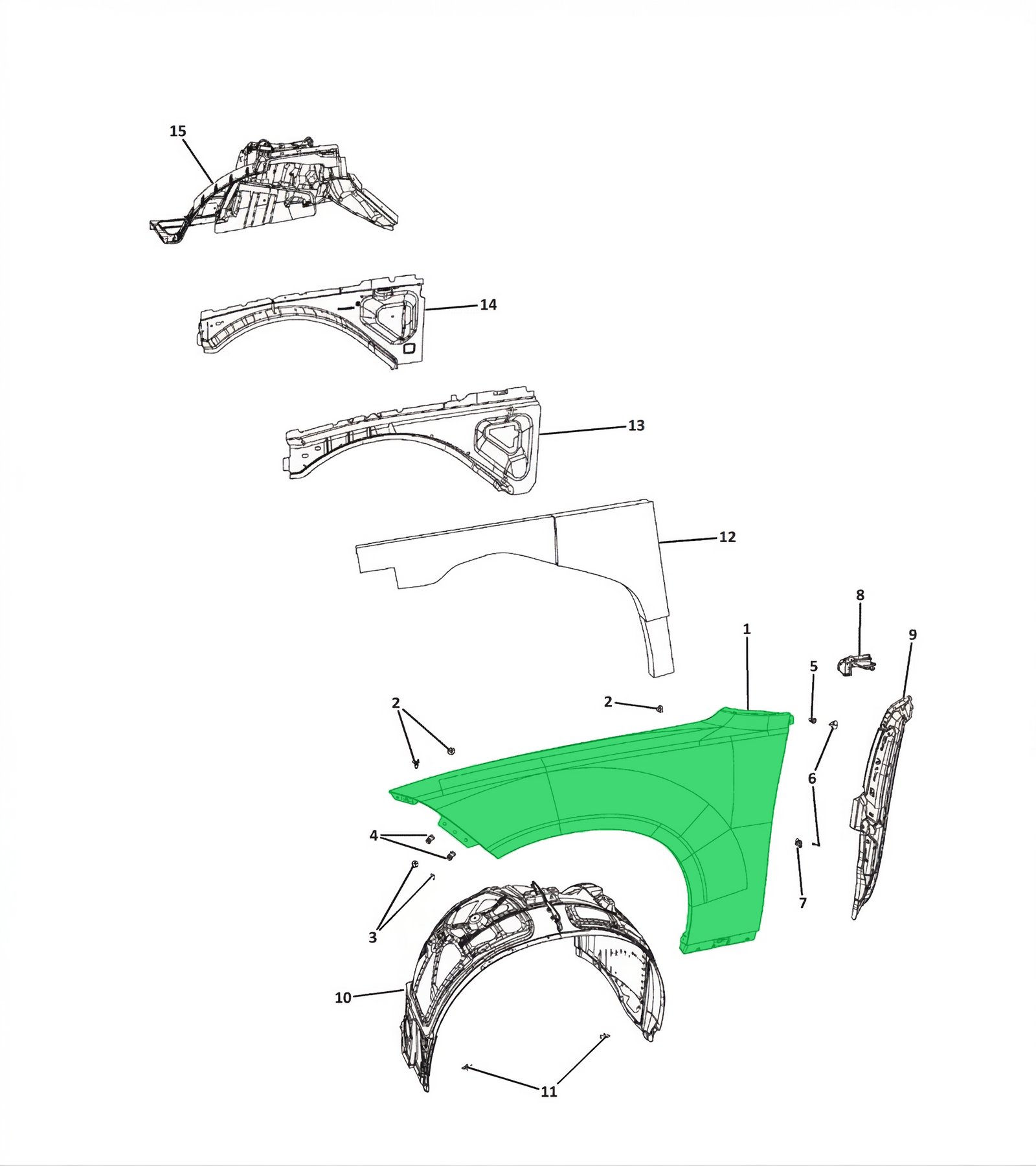 Aftermarket Front Fender Panels for Dodge Charger 2015–2024