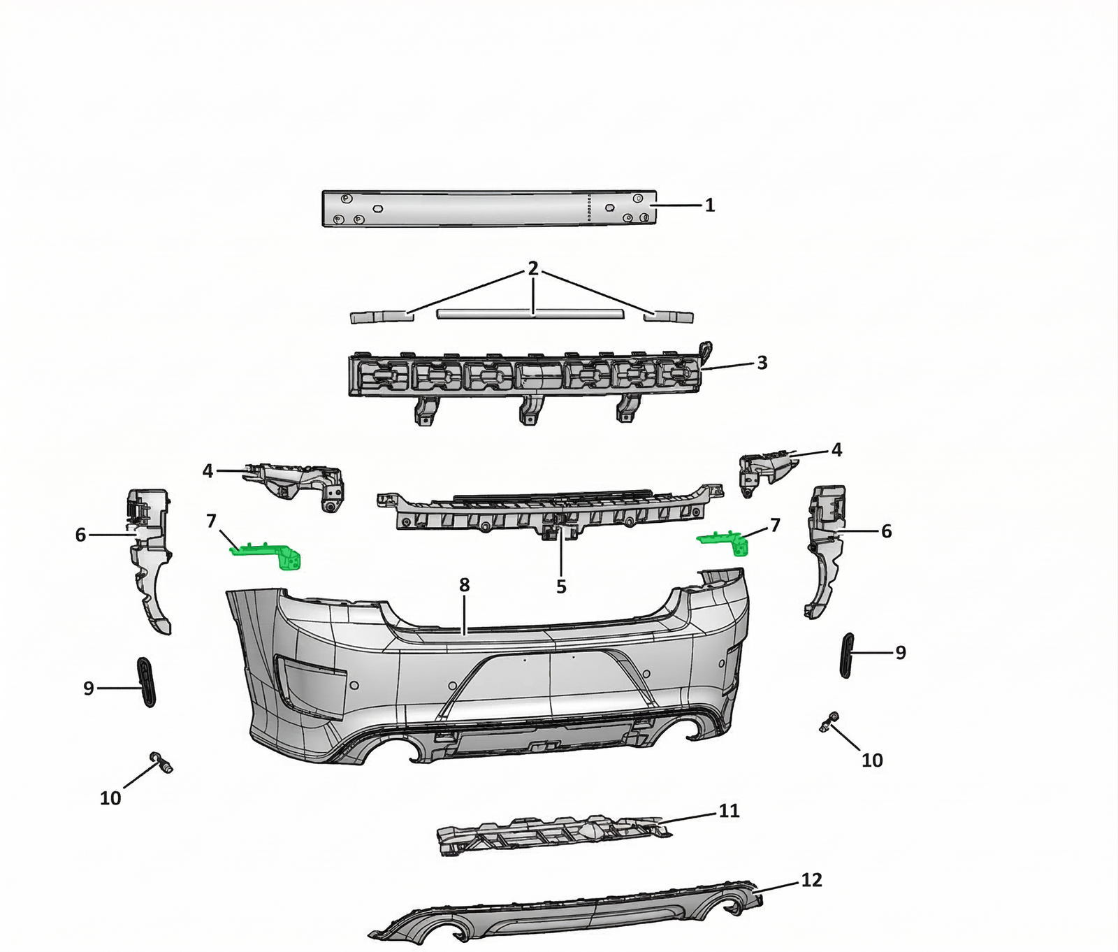Aftermarket Rear Bumper Side Support Brackets for Dodge Charger 2015–2024