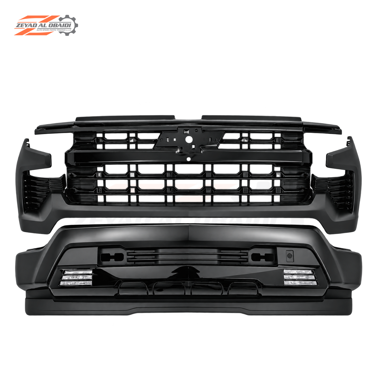 Complete Black Front Bumper Chevrolet Silverado 2022-2025 Aftermarket