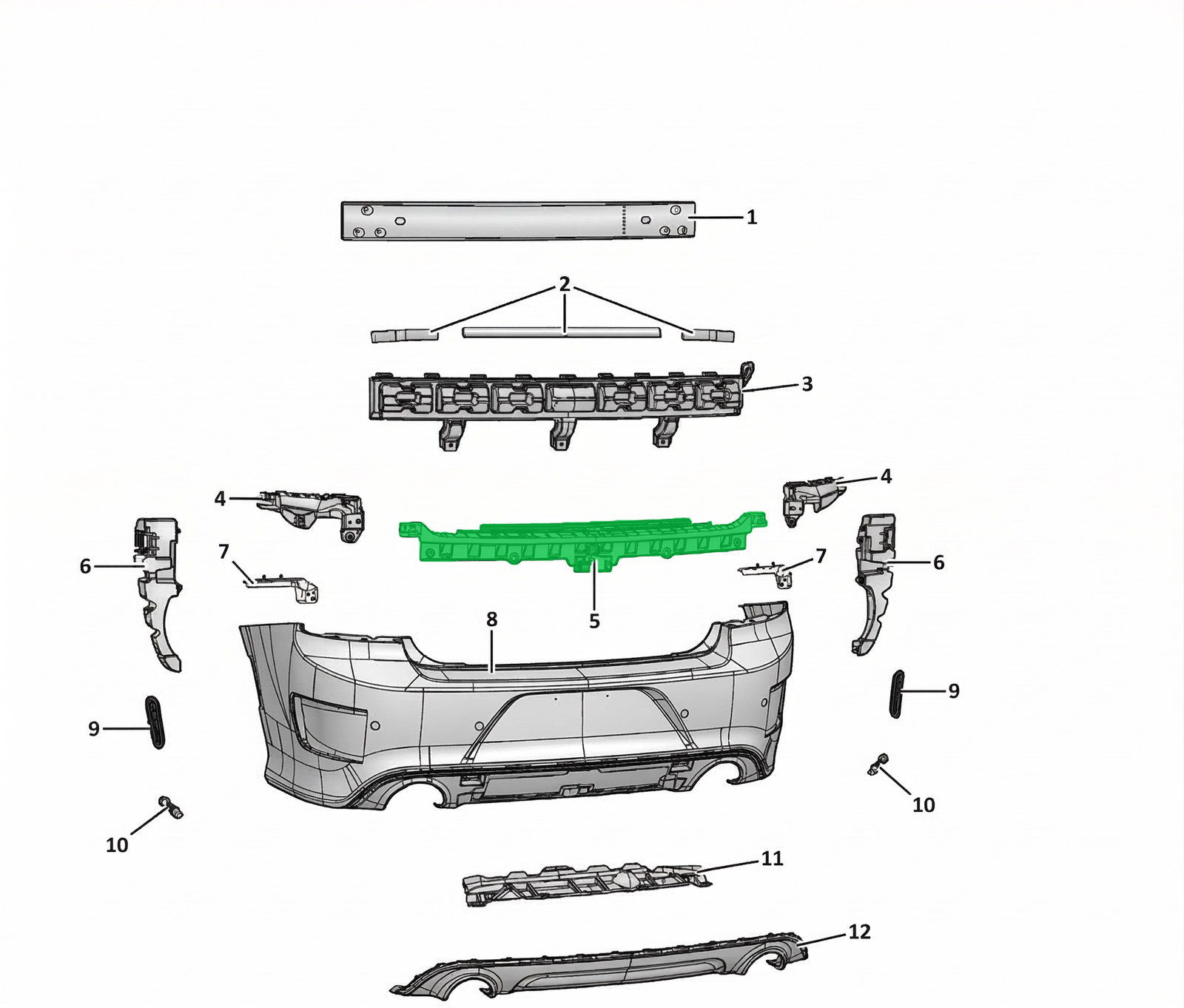 Aftermarket Rear Fascia Center Support Bracket for Dodge Charger 2015–2024