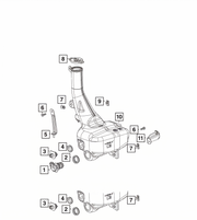 Aftermarket Windshield Washer Reservoir for Dodge Charger / Challenger / Chrysler 300 2015–2024
