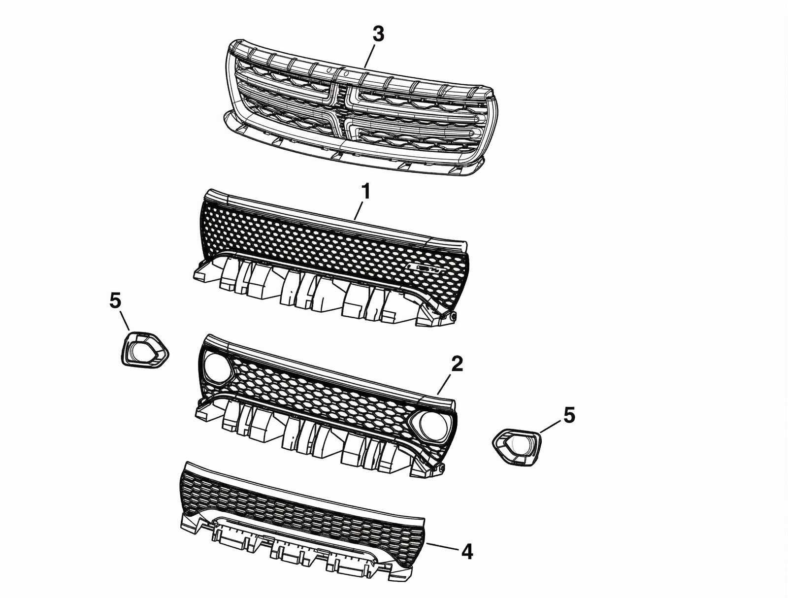 Aftermarket SRT-Style Upper Grille for Dodge Charger 2015–2024
