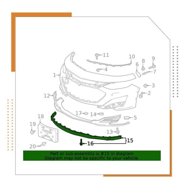 لحية دعامية امامى DEFLECTOR FRONT BUMPER 23397792 - ZO AUTO PARTS